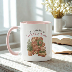 Cozy Mom Home Floral Armchair Quote Mug