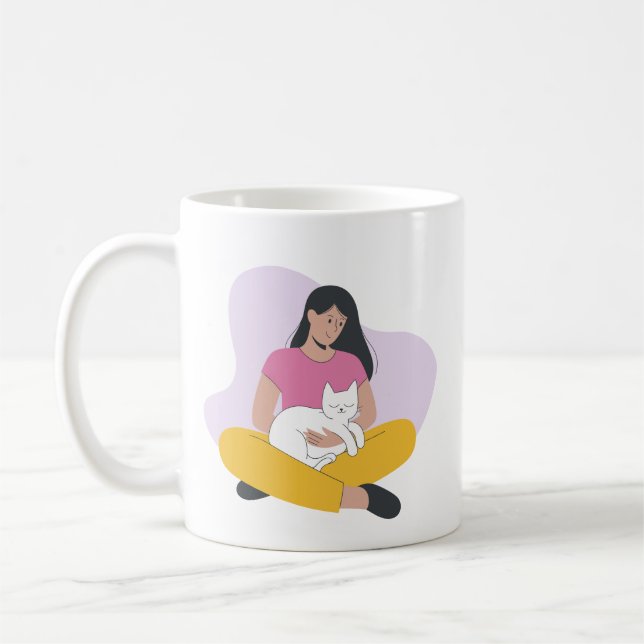 Cozy Moments with Cat – Cute Pet Lover Mug (Left)