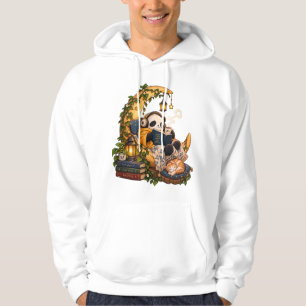 Cozy Moonlight Panda Reading Hoodie