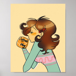 Cozy Morning Coffee Mood Art Poster
