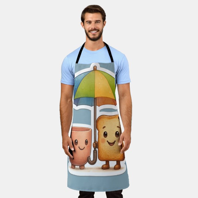 Cozy Morning Duo ☕🍞 Apron (Worn)