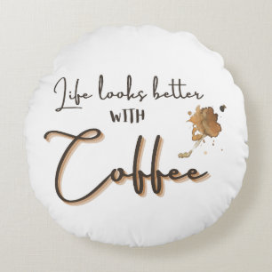 "Cozy Mornings: Pillow with Coffee"