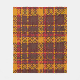 Cozy Mustard Yellow and Rust Tartan Design Fleece Blanket