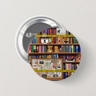 Cozy Mysteries Bookshelf 2 Inch Round Button