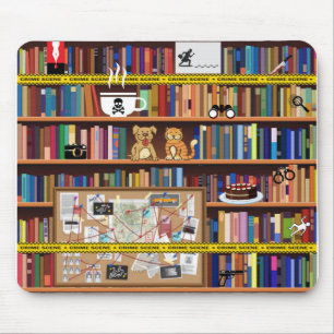 Cozy Mysteries Bookshelf Mouse Pad
