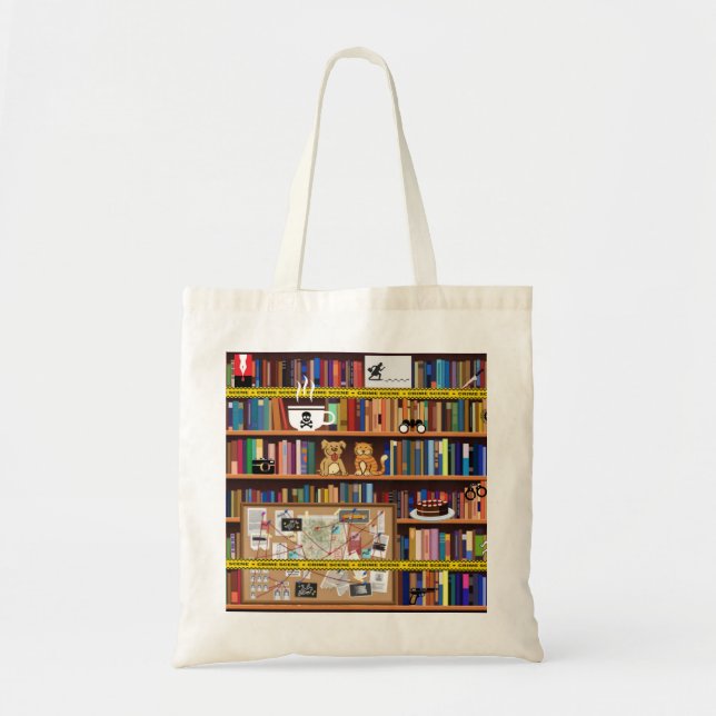 Cozy Mysteries Bookshelf Tote Bag (Front)