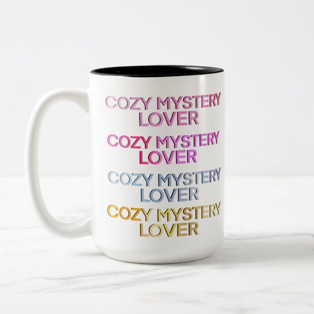 Cozy Mystery Reader Two-Tone Coffee Mug (Left)