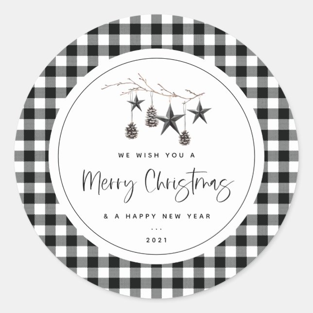 Cozy Nature Christmas Classic Round Sticker (Front)