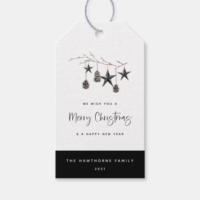 Cozy Nature Christmas Gift Tags (Front)