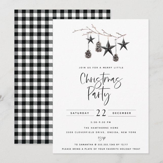 Cozy Nature Christmas Party Invitation (Front/Back)