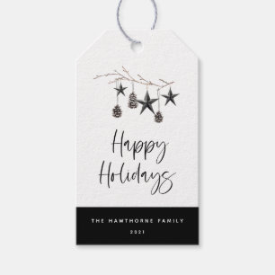 Cozy Nature Happy Holidays Gift Tags