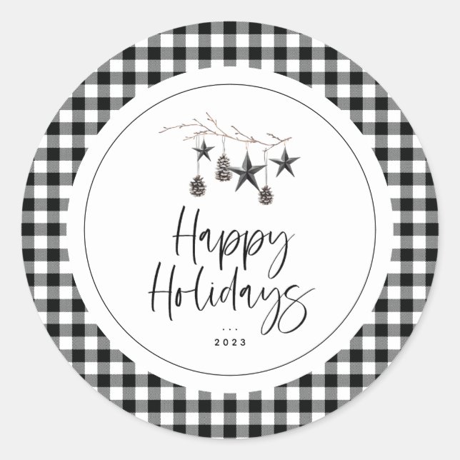 Cozy Nature Holiday Classic Round Sticker (Front)