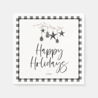 Cozy Nature Holiday Party Napkins