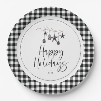 Cozy Nature Holiday Party Paper Plate
