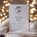 Cozy Nature Wreath Christmas Party Invitation<br><div class="desc">Modern simplistic cozy nature hoop wreath,  Christmas party invitation. Watercolor hoop wreath,  chic typography design with trendy plaid pattern backing.</div>