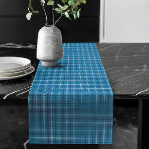 Cozy Navy and Blue Check Table Accent Piece Long Table Runner