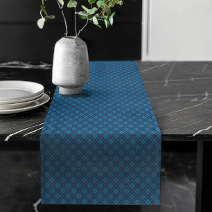 Cozy Navy and Blue Check Table Accent Piece Long Table Runner