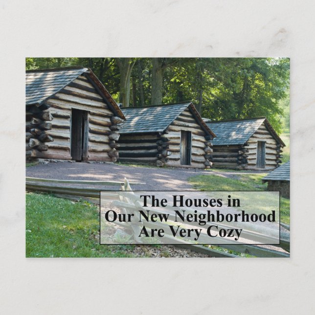 Cozy Neighbourhood - Funny Change of Address Announcement Postcard (Front)