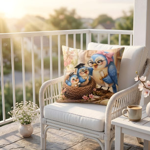 Cozy Nest Graduation Throw Pillow