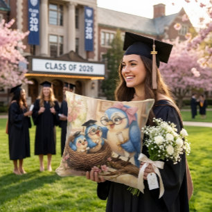 Cozy Nest Graduation Throw Pillow