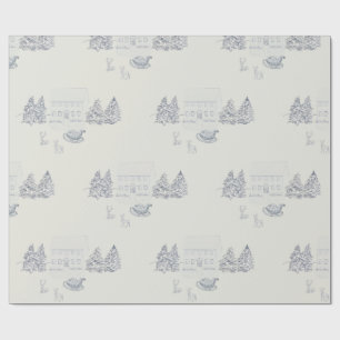 Cozy New England Christmas Home Wrapping Paper