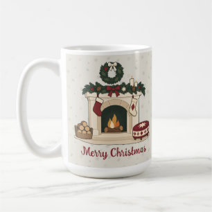 Cozy Nordic Christmas Fireplace Holiday Party Coffee Mug