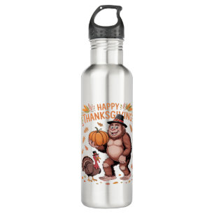 Cozy October Autumn Pumpkins Oversized T-Shirt 710 Ml Water Bottle