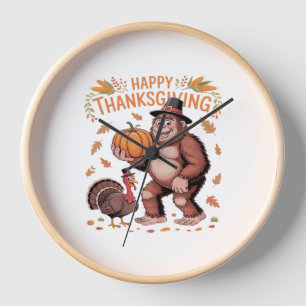 Cozy October Autumn Pumpkins Oversized T-Shirt Clock