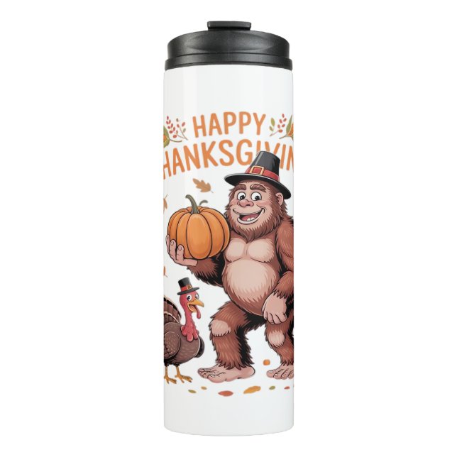 Cozy October Autumn Pumpkins Oversized T-Shirt Thermal Tumbler (Front)