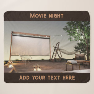 Cozy Outdoor Movie Night Sherpa Blanket