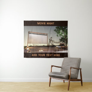Cozy Outdoor Movie Night Tapestry