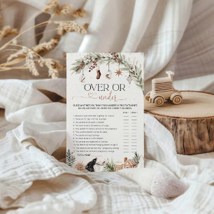 Cozy over or under Baby Shower Game