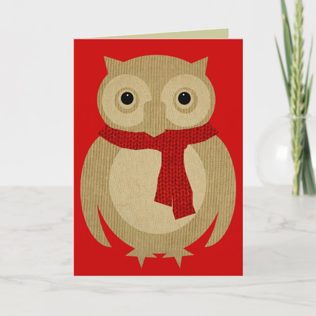 Cozy Owl Christmas Card (Front)