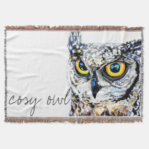 Cozy owl throw blanket