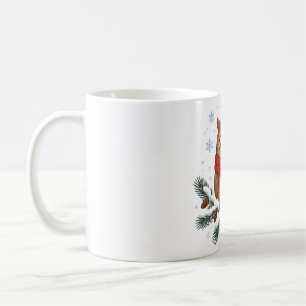 Cozy Owl Winter Scarf Christmas Animal Art Coffee Mug