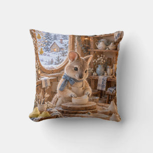 Cozy Pademelon Pottery Workshop Throw Pillow