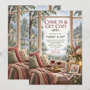Cozy Paint and Sip Party Invitation