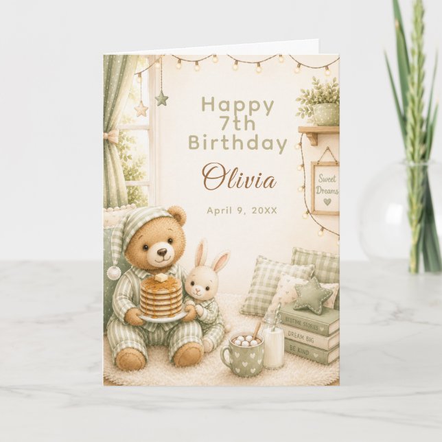 Cozy Pajama Birthday Card (Front)