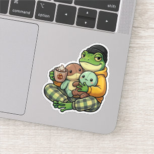 Cozy Pajama Frog Sticker