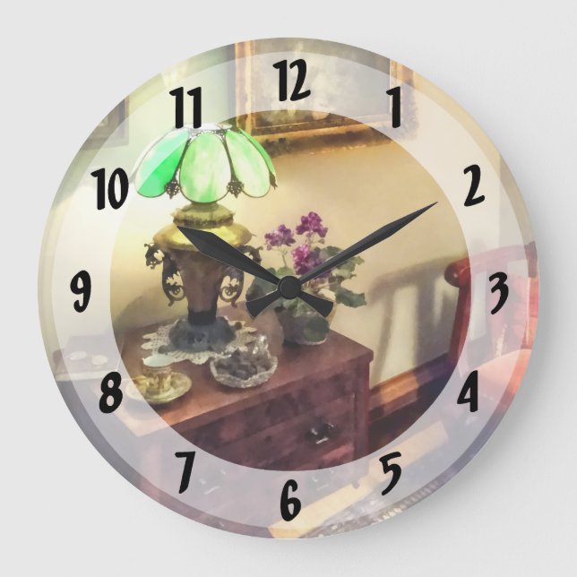 Cozy Parlour with Flower Petal Lamp Large Clock (Front)