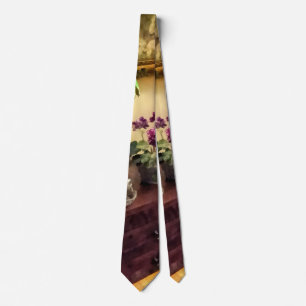 Cozy Parlour with Flower Petal Lamp Template Tie