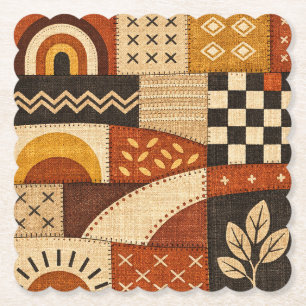 Cozy Patchwork Modern Paper Coaster
