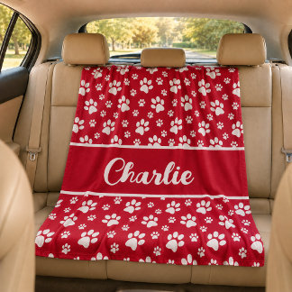 Cozy Paw Print Personalized Dog Blanket – Custom P