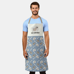 Cozy Paws Collection Silver Blue Apron