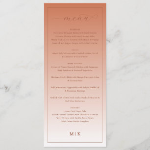 Cozy Peach Classic Wedding Menu