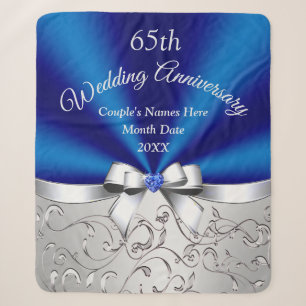 Cozy Personalized 65th Wedding Anniversary Gift Sherpa Blanket