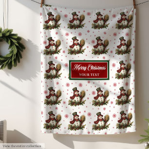 Cozy Personalized Red Green Christmas Blanket Gift