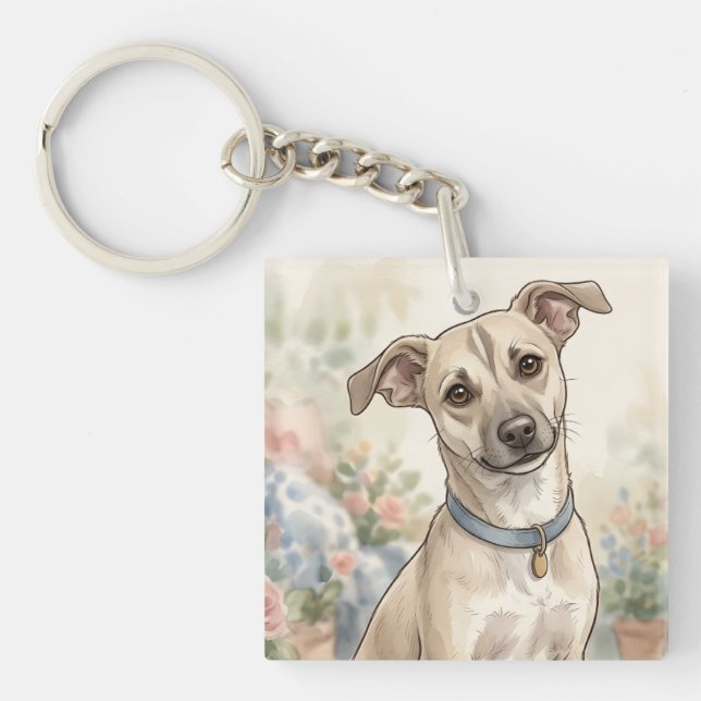 Cozy Pet Lover Design LinaPawStudio Keychain (Front)