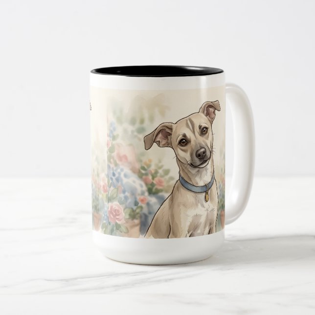 Cozy Pet Lover Design LinaPawStudio Two-Tone Coffee Mug (Front Right)