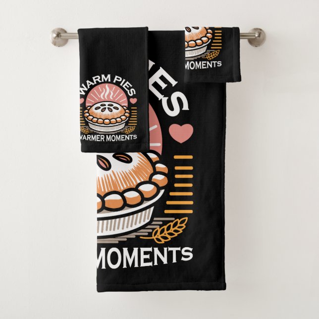 Cozy Pie Illustration: Warm Pies Warmer Moments Bath Towel Set (Insitu)